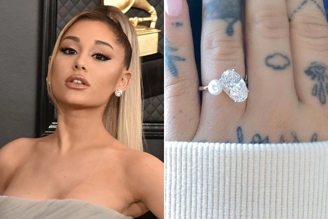 Nhẫn cầu hôn của Ariana Grande.